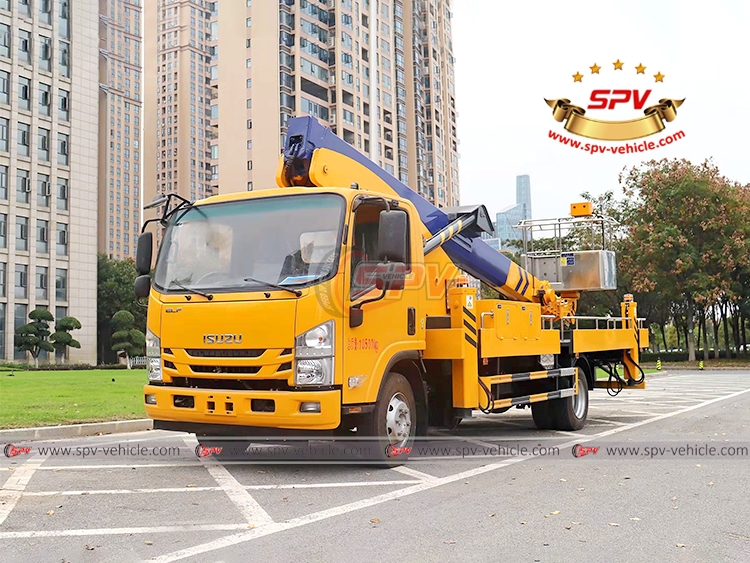 SPV | Telescopic Boom Lift Truck ISUZU - Left Front Side SPV | Telescopic Boom Lift Truck ISUZU - Left Front Side View